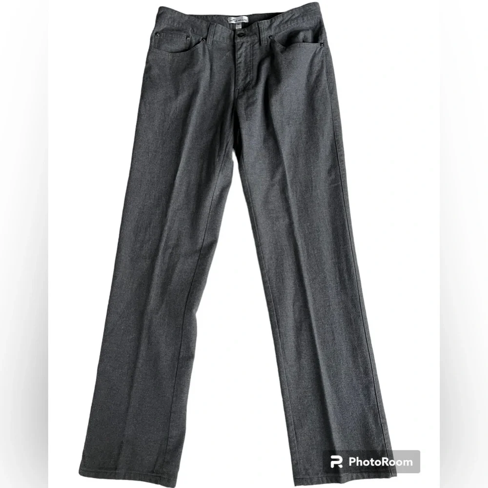 Peter Millar Mens Mountainside Flannel Five Pocket Pant Sz 32 Charcoal Grey